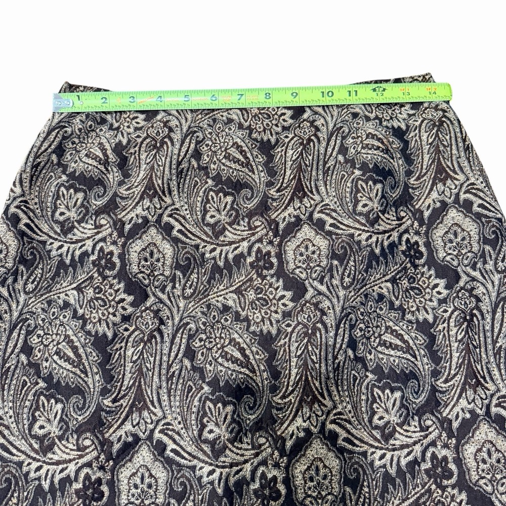 Georgiou Studio Women's Paisley Pencil Skirt Brown Beige Lined Midi Size 6 - Picture 3 of 6